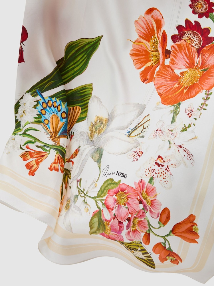 Reiss Multi Florie Reiss | NYBG Silk Floral-Print Square Scarf - Image 6 of 6 Reiss Multi Florie Reiss | NYBG Silk Floral-Print Square Scarf - Image 6 of 6