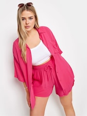 Yours Curve Pink LIMITED COLLECTION Zebra Print Crinkle Shirt - Image 2 of 6