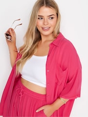 Yours Curve Pink LIMITED COLLECTION Zebra Print Crinkle Shirt - Image 5 of 6