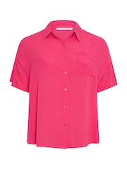 Yours Curve Pink LIMITED COLLECTION Zebra Print Crinkle Shirt - Image 6 of 6