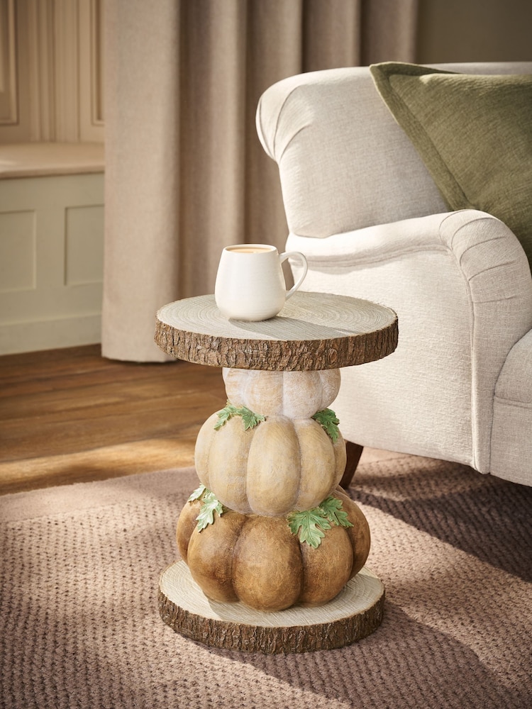 Light Natural Pumpkin Resin Side Table - Image 1 of 5