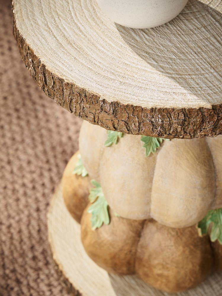 Light Natural Pumpkin Resin Side Table - Image 2 of 5