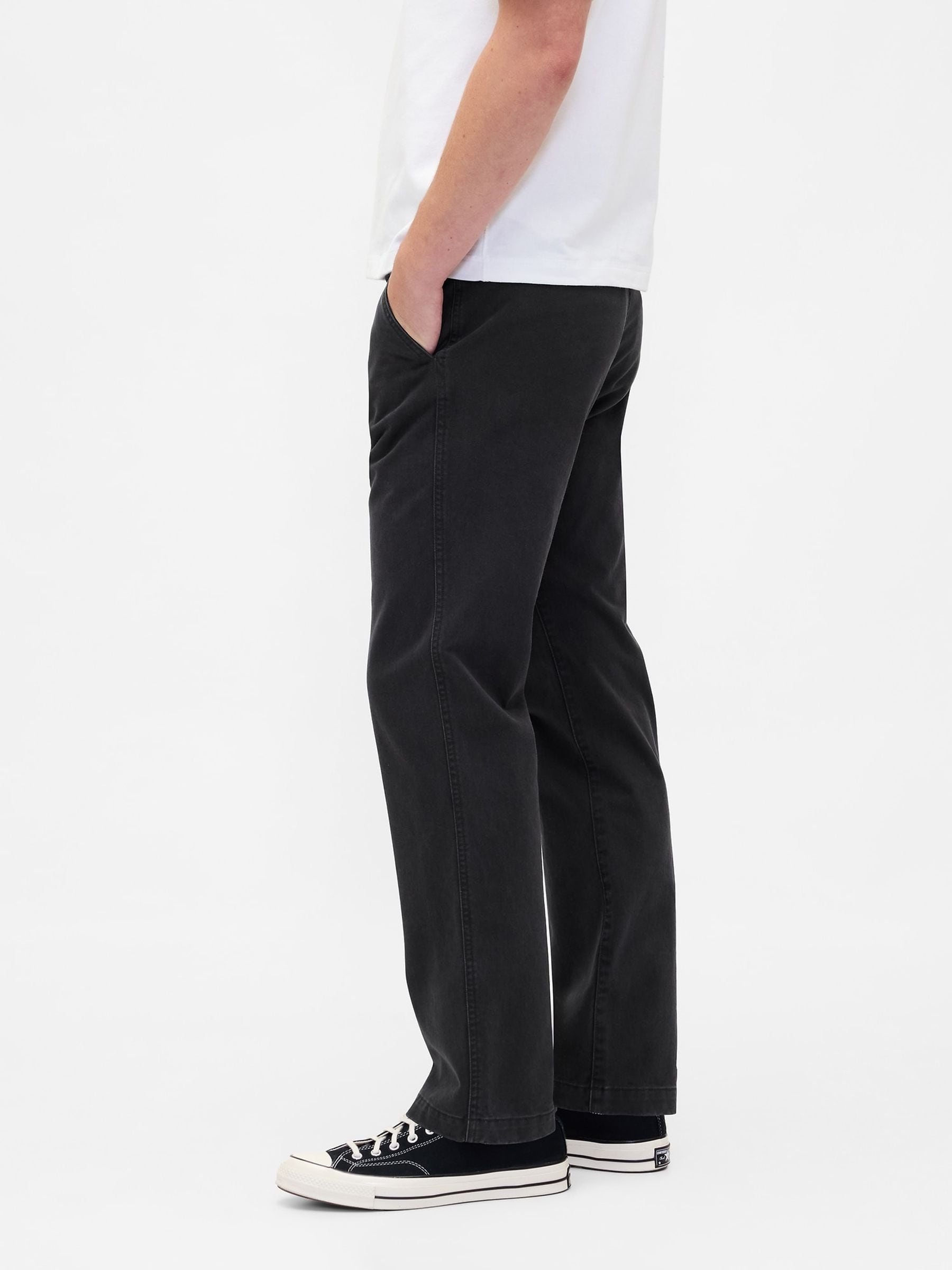 パンツ 00s OLD GAP 2-tuck chino slacks BLK Buy Gap Black Heavyweight Twill Relaxed Straight Chinos from the