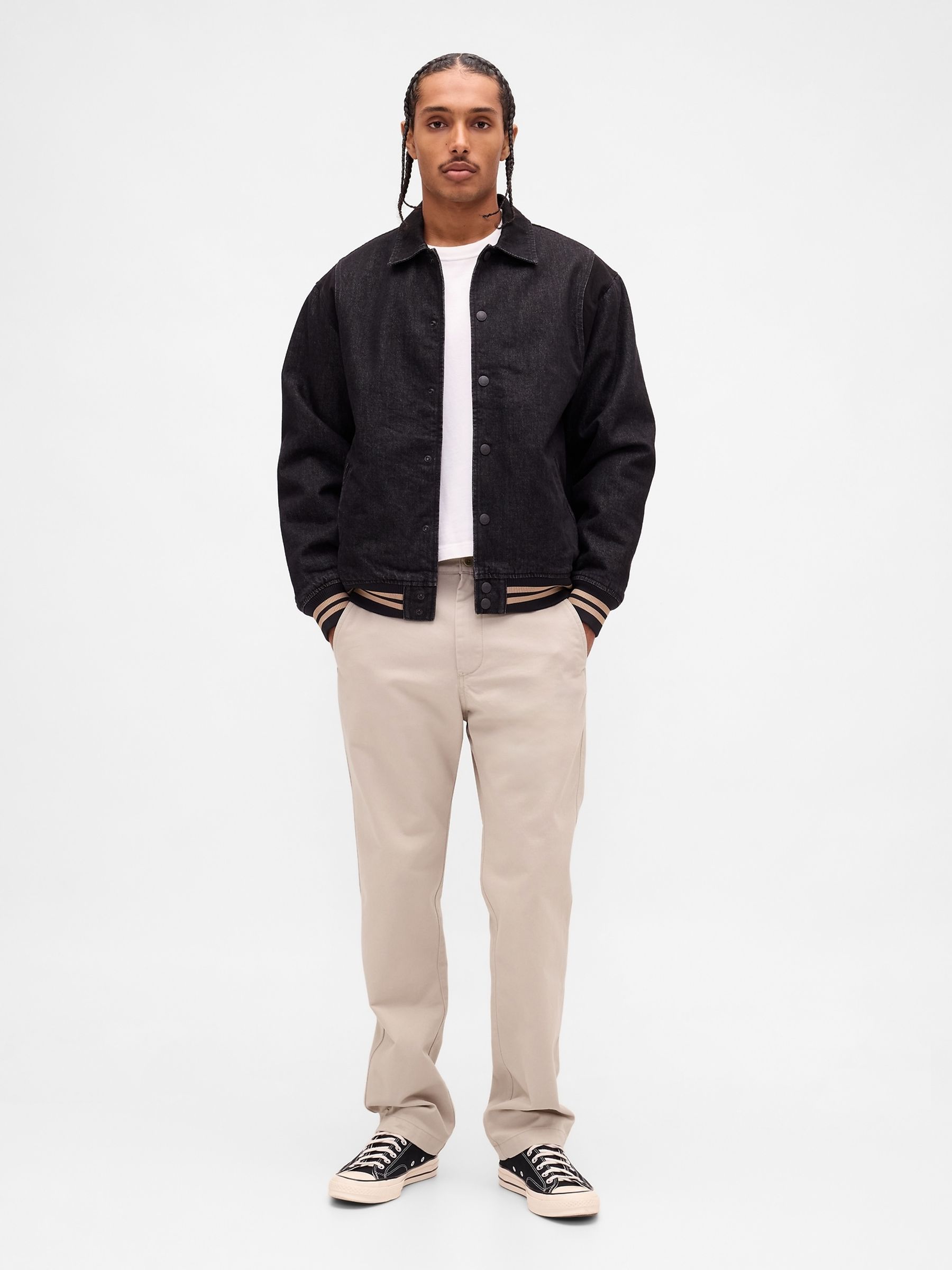 Buy Gap Cream Heavyweight Twill Relaxed Straight Chinos from the