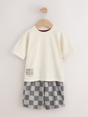 Khaki/Grey/Maroon Shorts Pyjamas 3 Pack (9mths-12yrs) - Image 3 of 9