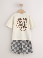 Khaki/Grey/Maroon Shorts Pyjamas 3 Pack (9mths-12yrs) - Image 6 of 9
