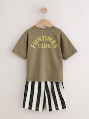 Khaki/Grey/Maroon Shorts Pyjamas 3 Pack (9mths-12yrs) - Image 7 of 9