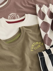 Khaki/Grey/Maroon Shorts Pyjamas 3 Pack (9mths-12yrs) - Image 8 of 9