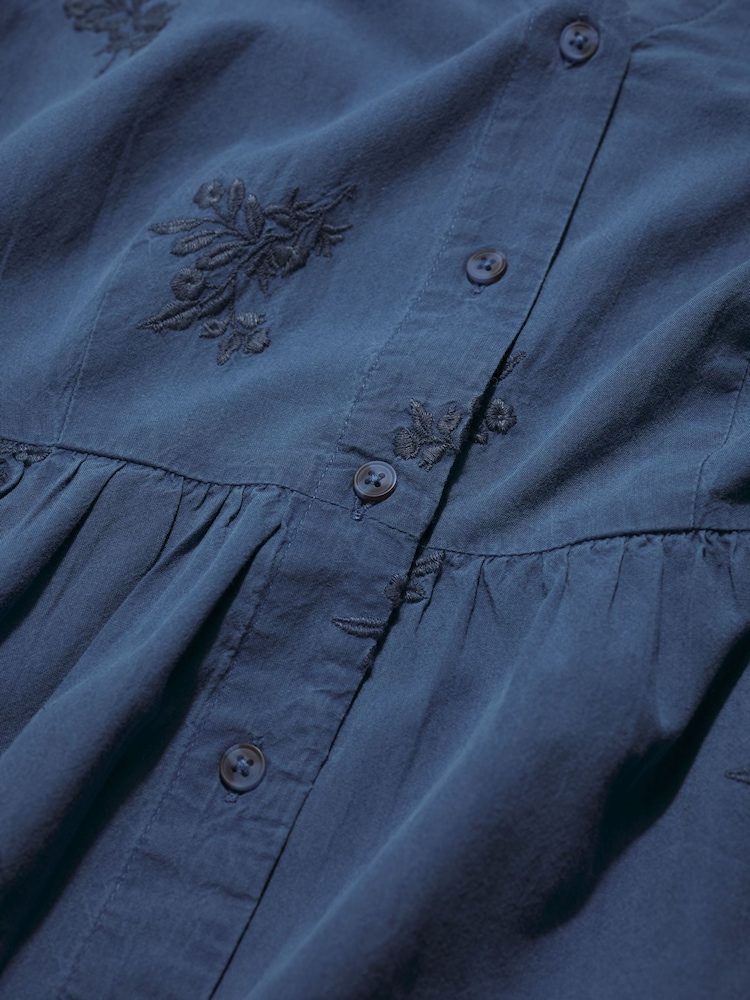 Seasalt Cornwall Blue Fowen Shirt Dress - Image 5 of 5