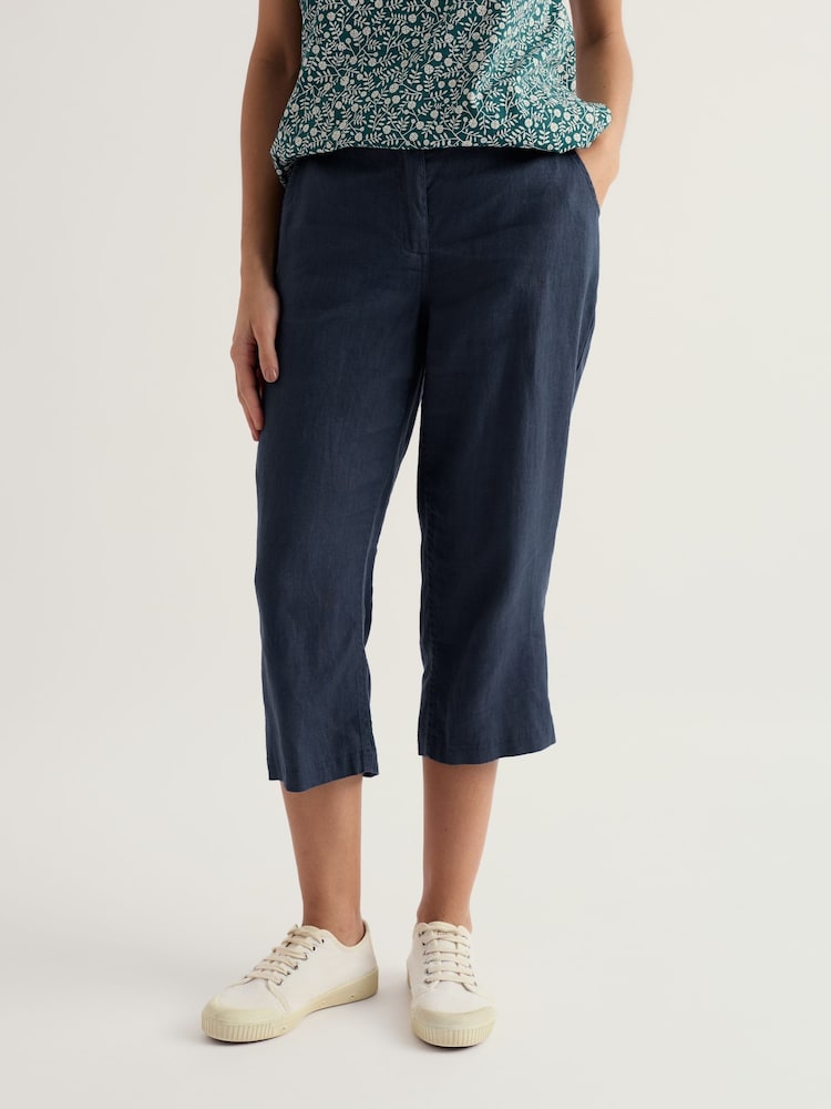 Seasalt Cornwall Blue Point Crops Trousers - Image 1 of 5