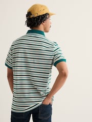 Seasalt Cornwall Blue Balefire Stripe Polo Shirt - Image 2 of 4