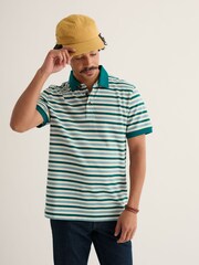 Seasalt Cornwall Blue Balefire Stripe Polo Shirt - Image 3 of 4
