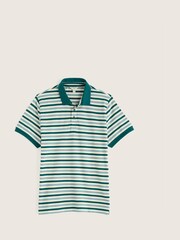 Seasalt Cornwall Blue Balefire Stripe Polo Shirt - Image 4 of 4