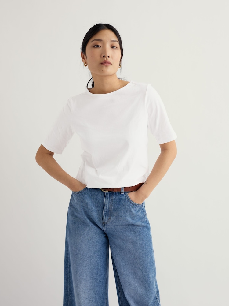 Seasalt Cornwall White Poisson T-Shirt - Image 2 of 5