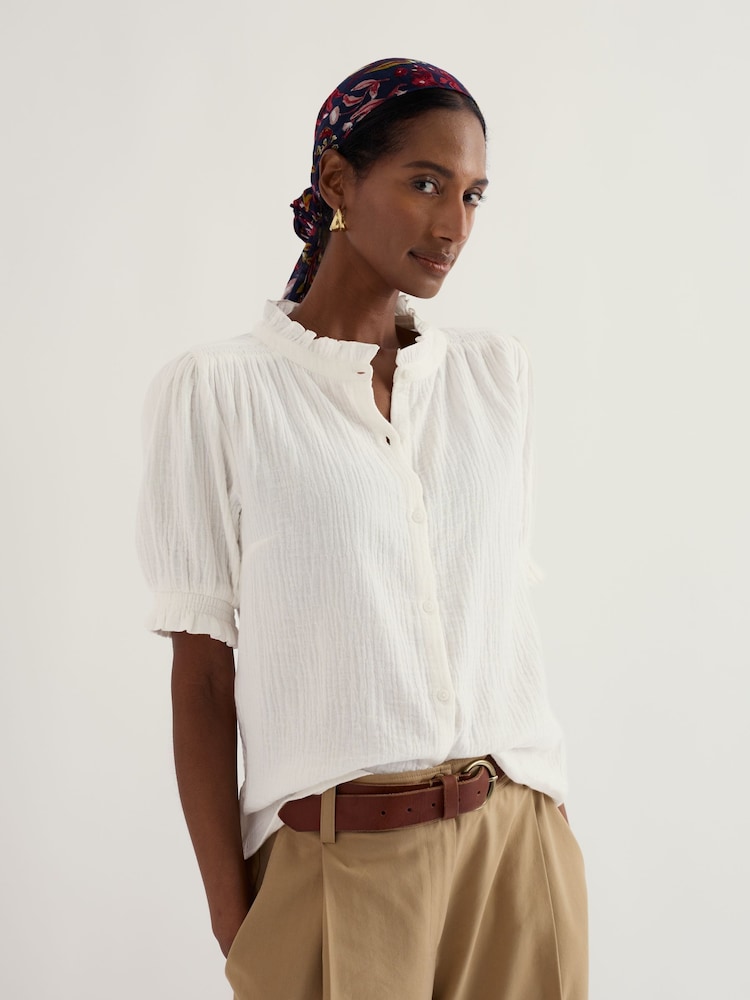 Seasalt Cornwall White Shore Path Shirt - Image 2 of 5
