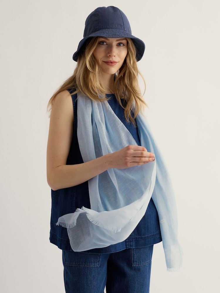 Seasalt Cornwall Sky Blue Wilcove Scarf - Image 2 of 5