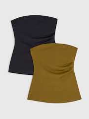 River Island Black Bandeau Tops 2 Pack - Image 1 of 5