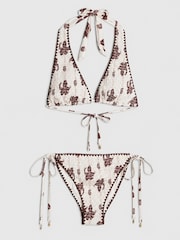 River Island Brown Shirred Palm Bikini Set - Image 5 of 5