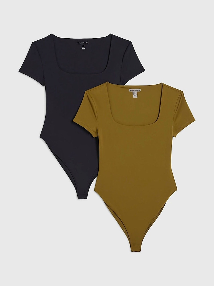 River Island Short Sleeve Scoop Neck Bodysuits 2 Pack - Bild 1 von 6