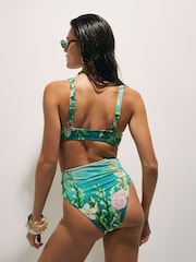 River Island Blue Lotus Print Bikini Set - Image 4 of 4