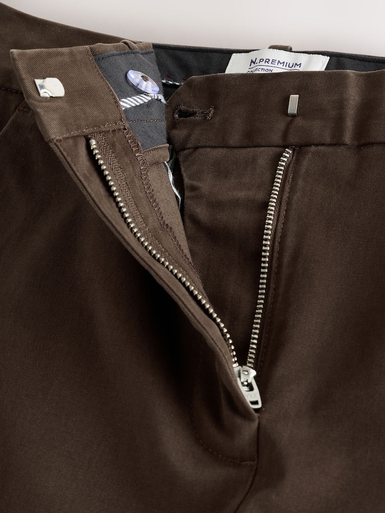 Chocolate Brown N. Premium Barrel Leg Chino Trousers - Image 7 of 7 Chocolate Brown N. Premium Barrel Leg Chino Trousers - Image 7 of 7