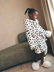 Monochrome Dalmation Print Fleece Dressing Gown (9mths-16yrs) - Image 1 of 9
