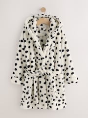 Monochrome Dalmation Print Fleece Dressing Gown (9mths-16yrs) - Image 6 of 9