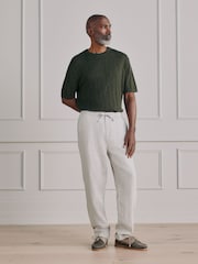 Navy/Stone Signature Linen Trousers With Elasticated Waist 2 Pack - Image 3 of 14