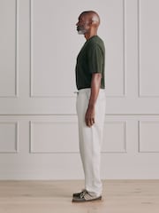 Navy/Stone Signature Linen Trousers With Elasticated Waist 2 Pack - Image 4 of 14