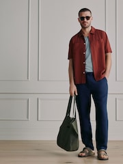 Navy/Stone Signature Linen Trousers With Elasticated Waist 2 Pack - Image 5 of 14