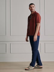 Navy/Stone Signature Linen Trousers With Elasticated Waist 2 Pack - Image 6 of 14