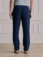 Navy/Stone Signature Linen Trousers With Elasticated Waist 2 Pack - Image 8 of 14