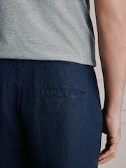 Navy/Stone Signature Linen Trousers With Elasticated Waist 2 Pack - Image 9 of 14