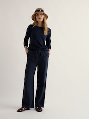 Seasalt Cornwall Blue Tide Flow Petite Trousers - Image 2 of 5