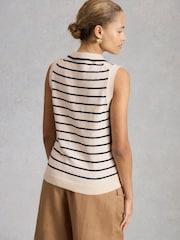 White Stuff Candice Stripe Collar Vest - תמונה 2 מתוך 6