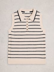White Stuff Candice Stripe Collar Vest - תמונה 5 מתוך 6