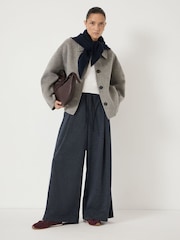Hush Grey Taylor Check Wide Leg Jersey Trousers - Image 1 of 5