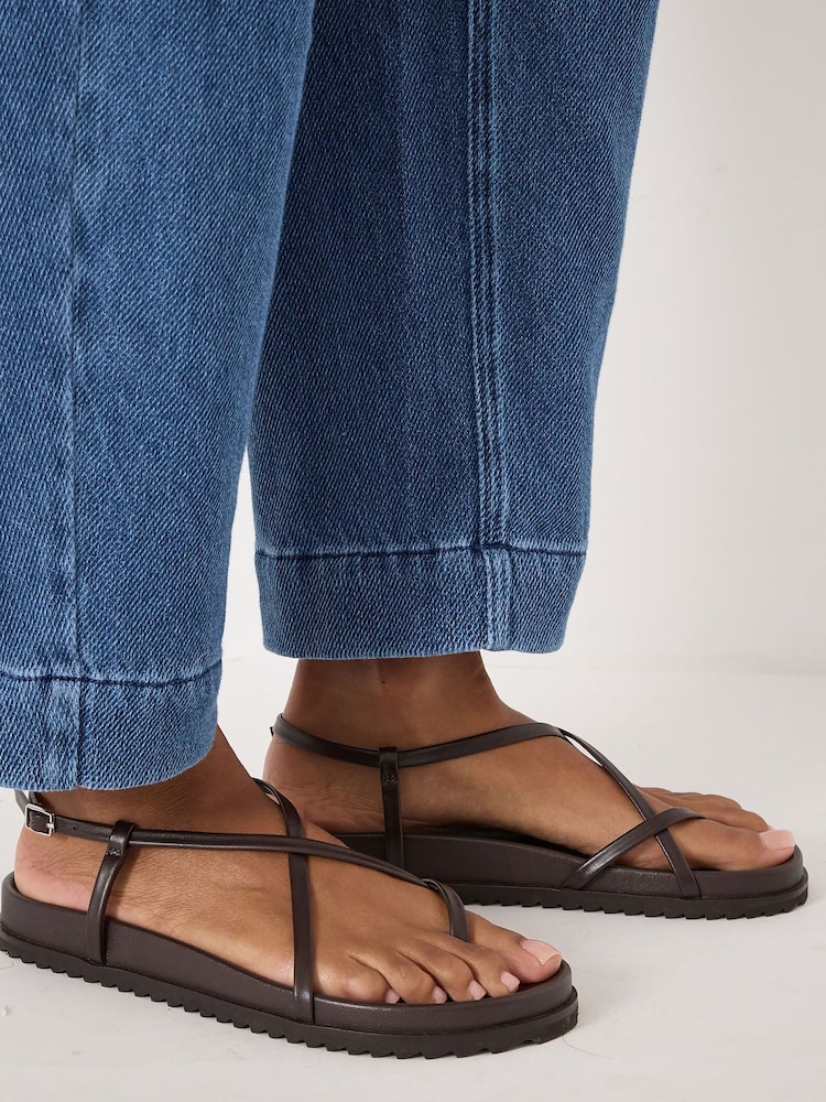 Hush Red Theo Leather Strappy Sandals - Image 2 of 5