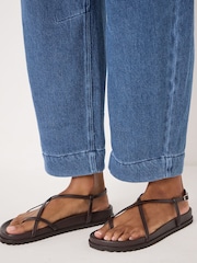 Hush Red Theo Leather Strappy Sandals - Image 3 of 5