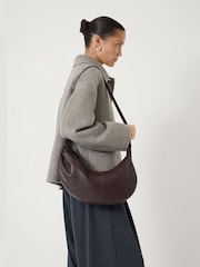 Hush Red Romy Ruched Leather Crescent Bag - Image 1 of 5