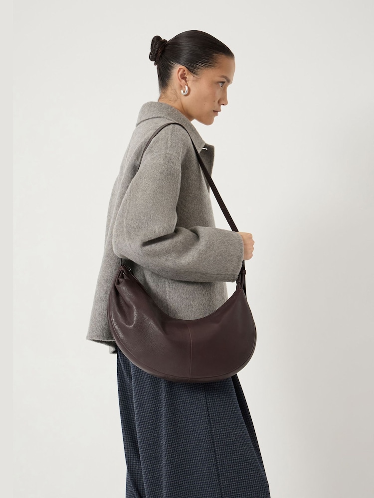 Hush Red Romy Ruched Leather Crescent Bag - Image 1 of 5