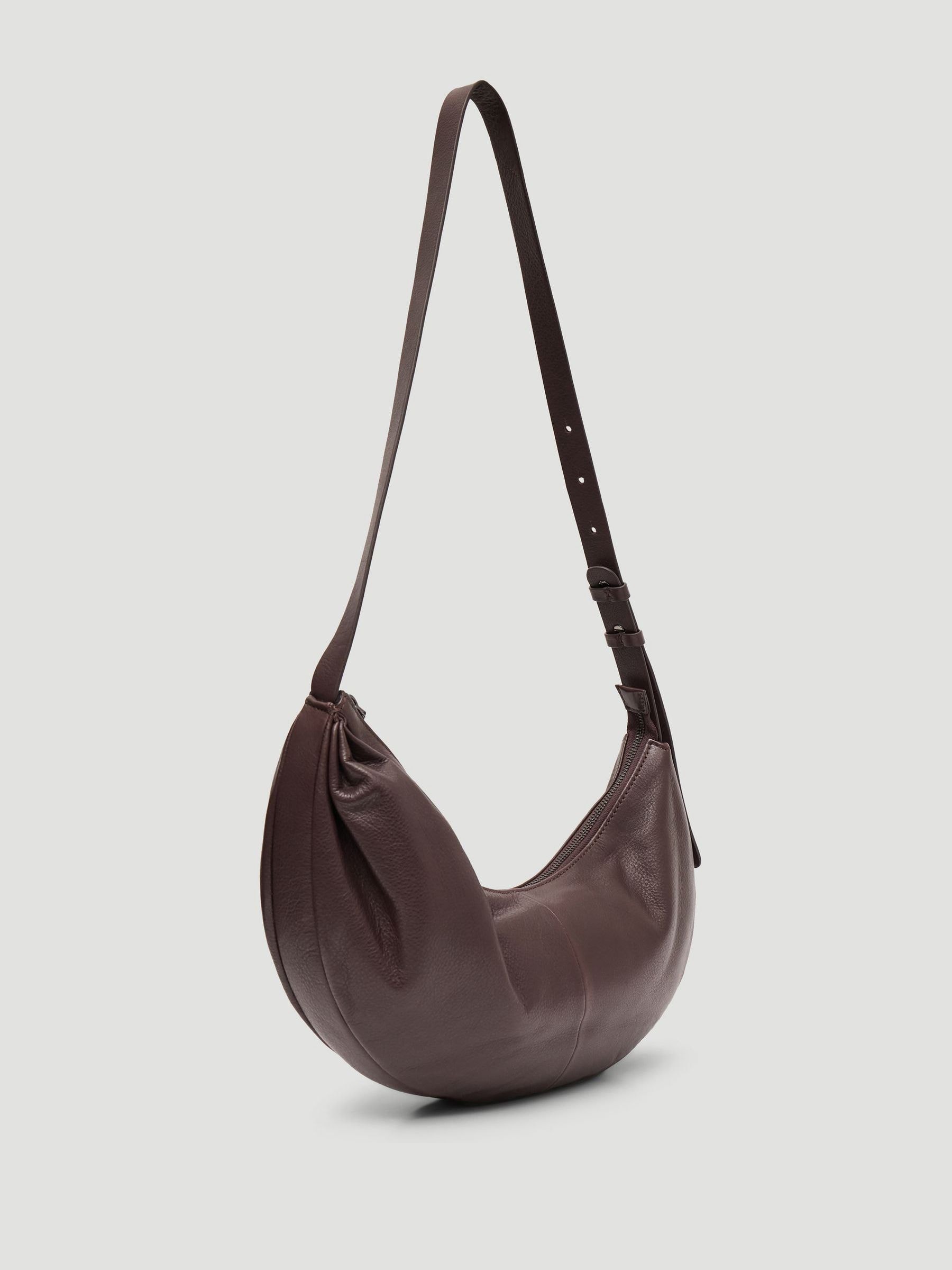Buy Hush Red Romy Ruched Leather Crescent Bag from Next USA