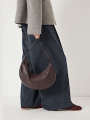 Hush Red Romy Ruched Leather Crescent Bag - Image 5 of 5