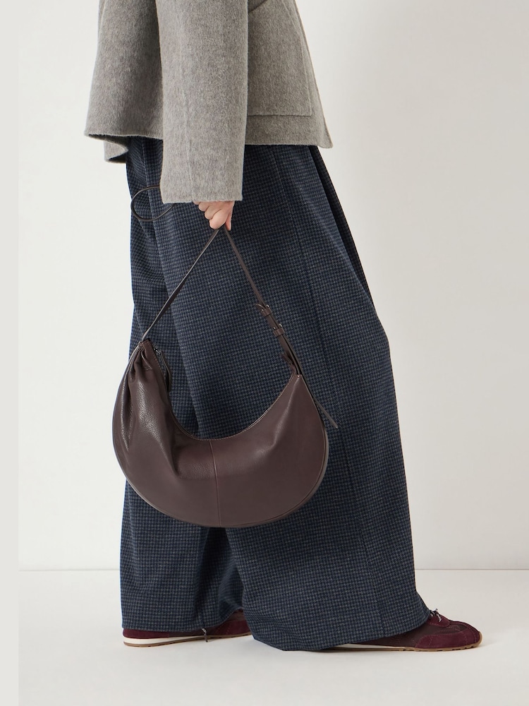 Hush Red Romy Ruched Leather Crescent Bag - Image 5 of 5