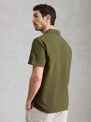 White Stuff Green Anderby Woven Polo Shirt - Image 2 of 6