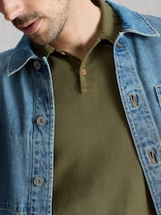 White Stuff Green Anderby Woven Polo Shirt - Image 4 of 6