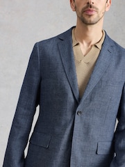 White Stuff Blue Dundee Linen Blend Blazer - Image 4 of 6