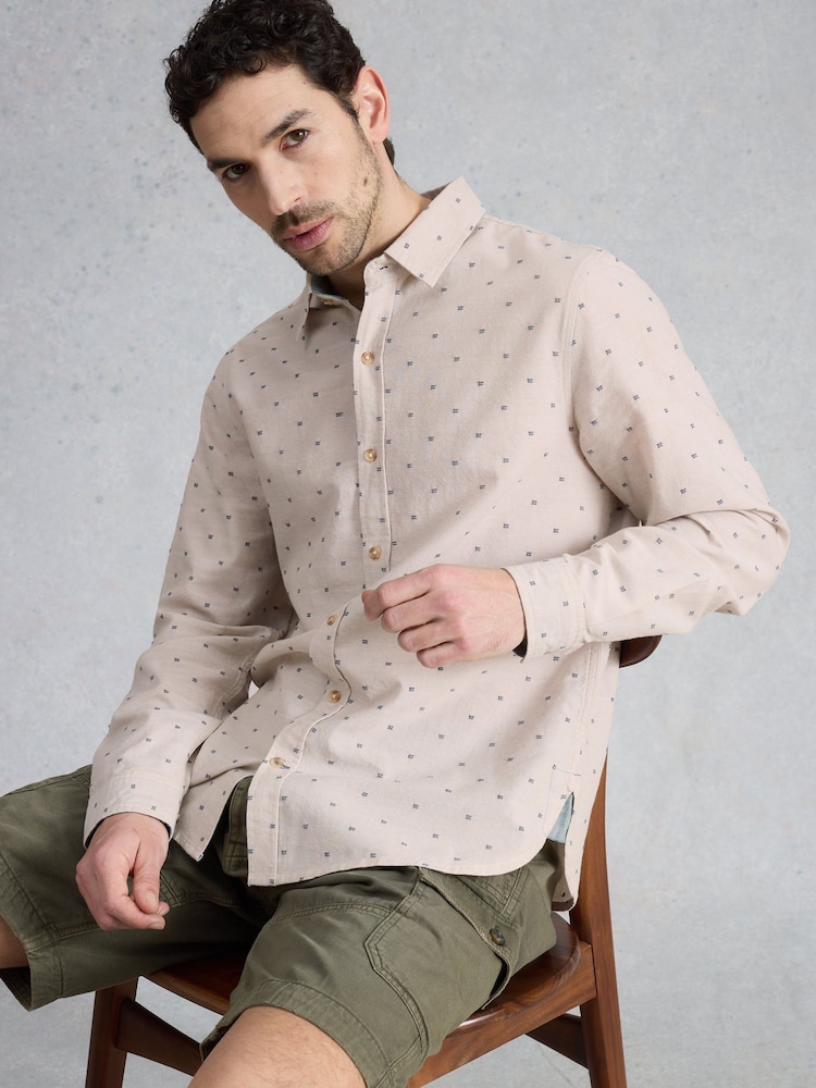 White Stuff Natural Douglas LS Dobby Shirt - Image 1 of 6