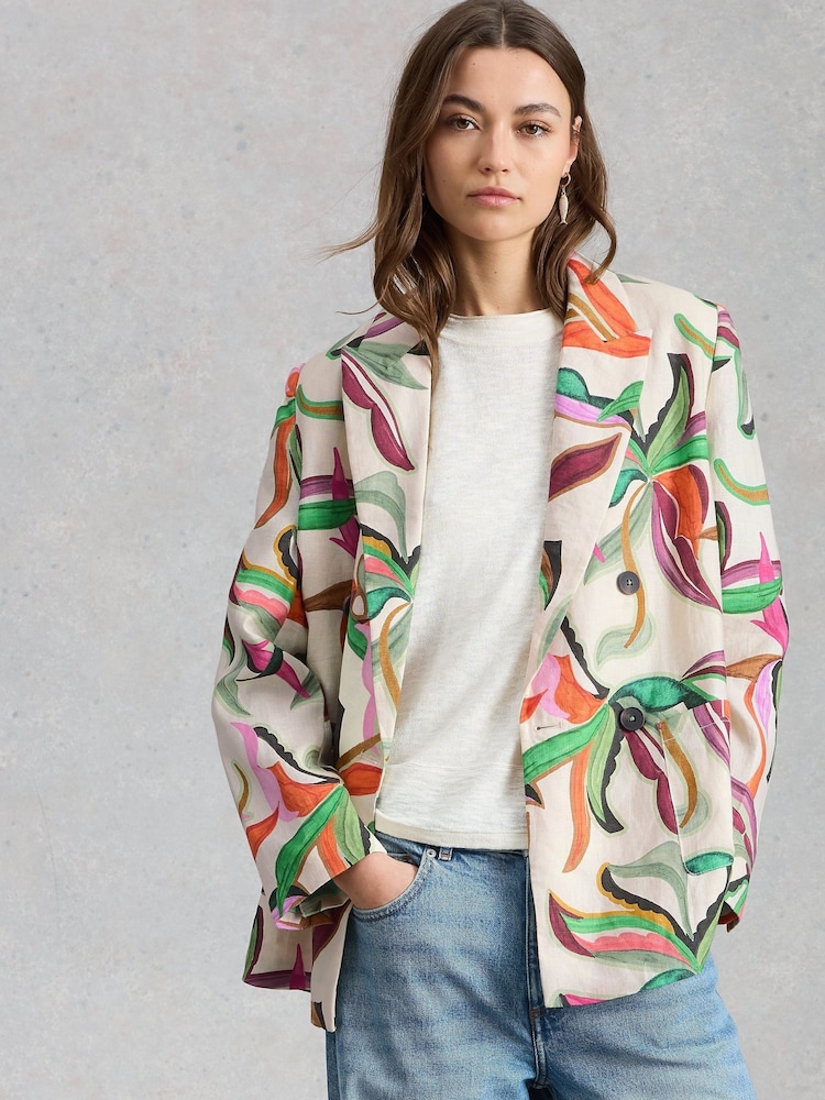 White Stuff Natural Sasha Linen Blazer - Image 1 of 6