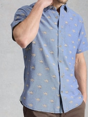 أزرق سماوي - قميص بطبعة زهور بأكمام قصيرة Finsbury من White Stuff - صورة 3 من 6